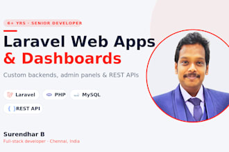 develop a custom laravel web application or admin dashboard