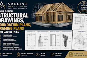 design structural drawings, foundation plans, framing plans and cad details