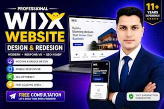 create modern wix website, redesign wix website and wix landing page