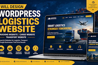 design wordpress logistics website, trucking website, cargo, transport website