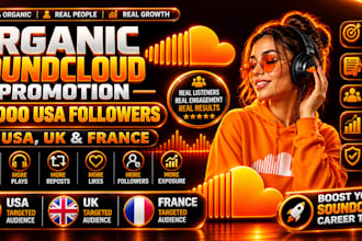 get 20,000 USA soundcloud followers and music promotion soundcloud  paid ads