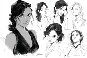sketch characters into anime style