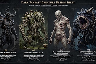 do dark fantasy creatures, demons and monster concept art