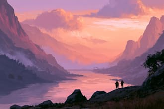 do fantasy landscape illustrations