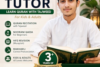 be your online quran tutor and teach tajweed
