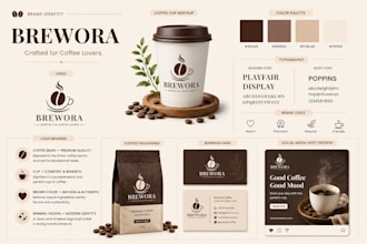design premium coffee brand identity, logo and brand guidelines