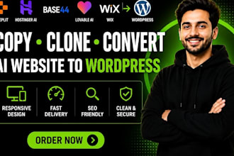 copy clone convert replit, hostinger ai, base44 lovable ai or wix to wordpress