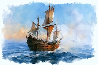 illustrate anything in watercolour sketch