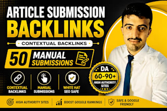 manual article submission backlinks for off page SEO