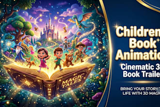 do book animation and children book trailer in cinematic 3d animation