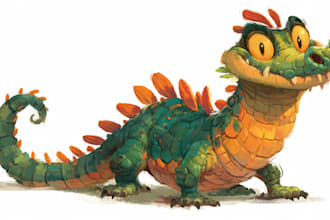 draw cartoon for character, monster, dragon