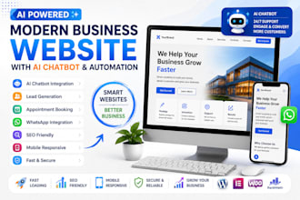 create an ai powered business website with ai chatbot