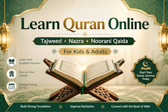 teach the quran with tajweed, nazra and noorani qaida online