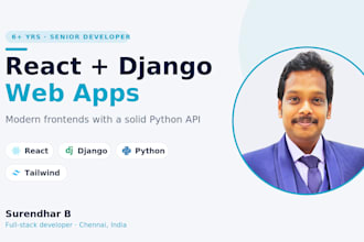 build a react web app or admin dashboard with django backend