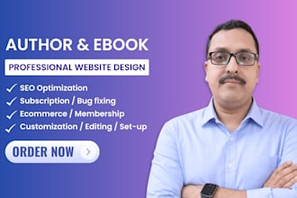 design a professional book author website or ebook author website