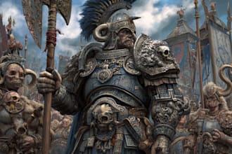draw dark fantasy and grimdark sci fi character concept art