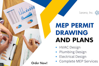 design mep, plumbing, hvac, electrical plans and permit drawings