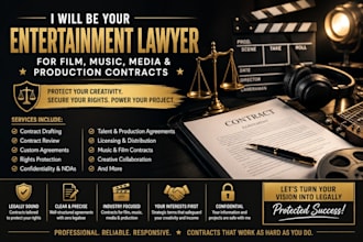 be your entertainment lawyer for film, music, media and production contracts