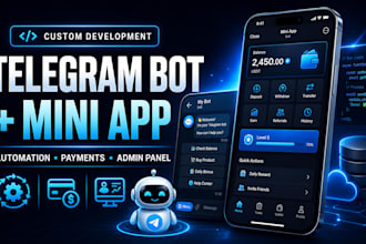 develop a custom telegram bot and telegram mini app