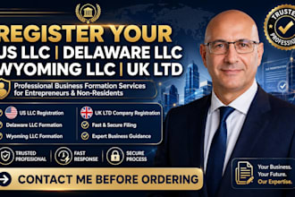 register your US llc, delaware llc, wyoming llc or UK ltd company