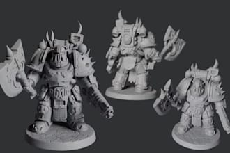 sculpt 3d warhammer 40k miniature dnd tabletop model stl figure for 3d printing