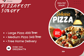 design restaurant menu, poster and social media post