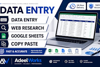 do web research, data entry, copy paste, and google sheets tasks