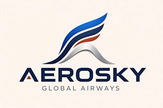 design a professional modern airplane logo