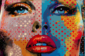 draw a retro pop art roy lichtenstein style