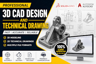 do 3d cad design in solidworks and autocad