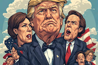 do a political cartoon art