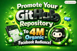 promote github repository to 4m organic facebook audience