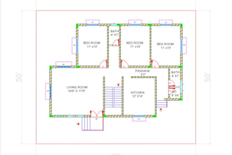 draw house plan, elevation and section in autocad