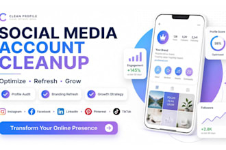 do social media account cleanup and profile optimization