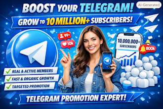 promote telegram, grow telegram subscribers, telegram promotion to 10m users