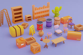 create custom low poly 3d assets for unity and unreal engine