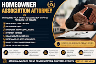 hoa lawyer for eviction notice,civil litigation,harassment,real estate law in US