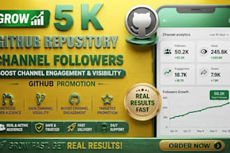 grow 1k github channel followers, boost profile engagement expert promotion