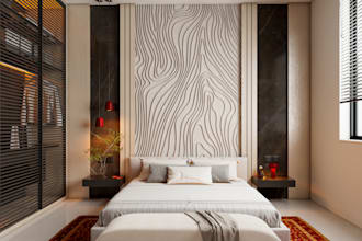 provide modern bedroom interior design and 3drender
