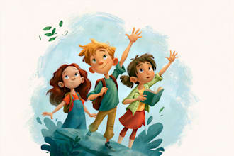 draw illustrate custom character designs for children books