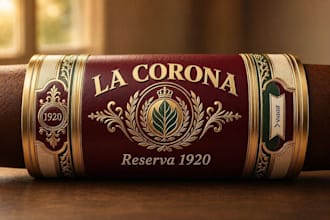 make a premium cigar band, logo, label and cigar box design