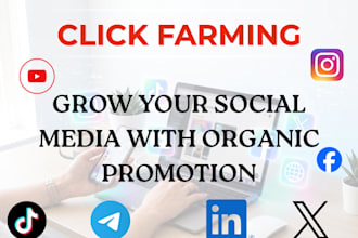 increase real engagement, through click farming organic promotion more views