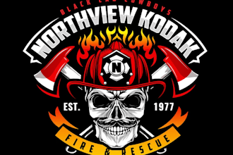 do modern fire fighter logo with t shirt design