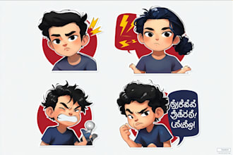 create telegram and whatsapp  stickers package