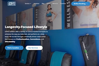 design wix cryotherapy website cryo spa booking medical spa cold therapy website