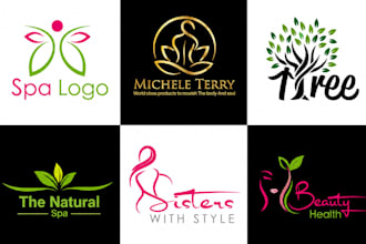 design holistic health wellness spiritual yoga spa and beauty salon logo