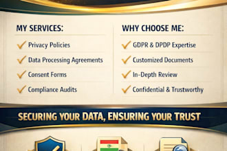 draft gdpr compliant privacy policy, terms and conditions