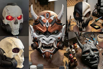 design custom 3d printable cosplay mask 3d helmet model stl print and paint mask