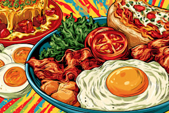 draw food pop art of your food pop art illustration