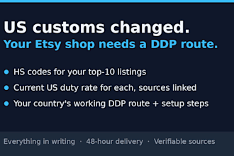 find your ddp shipping route to the USA and hs codes for your etsy shop